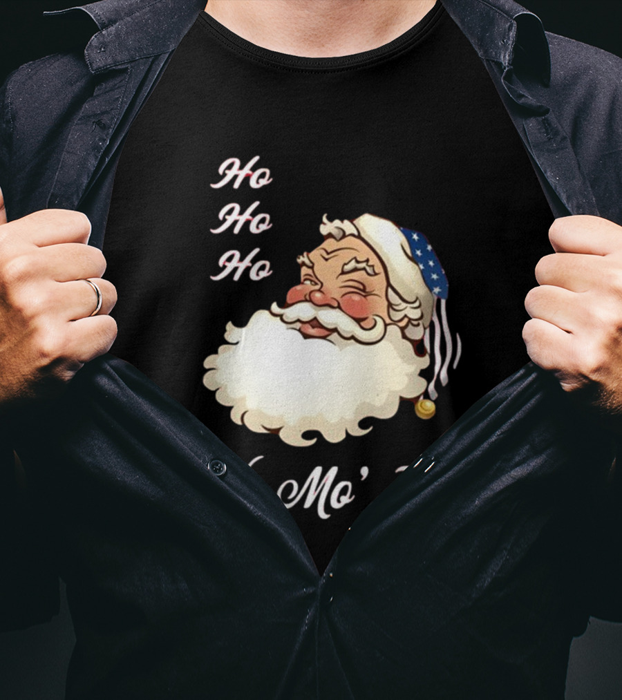 Ho Ho Ho No Mo’ Joe Patriotic Santa Hat Winking Santa T-Shirt