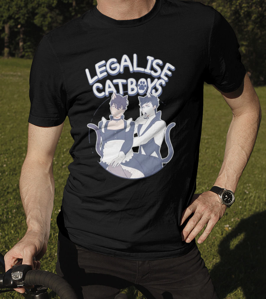 Legalise Catboys Anime Style Characters With Cat Ears And Tails T-Shirt