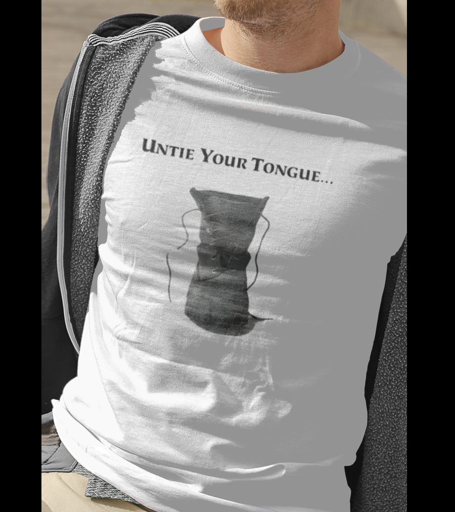 Cravemedia Untie Your Tongue Boot Laces Visual Pun T-Shirt