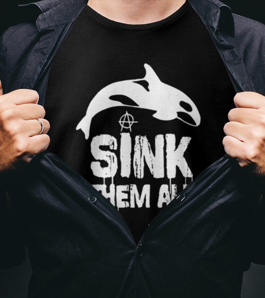 Antifascist Orca Sink Them All Anarchy T-Shirt
