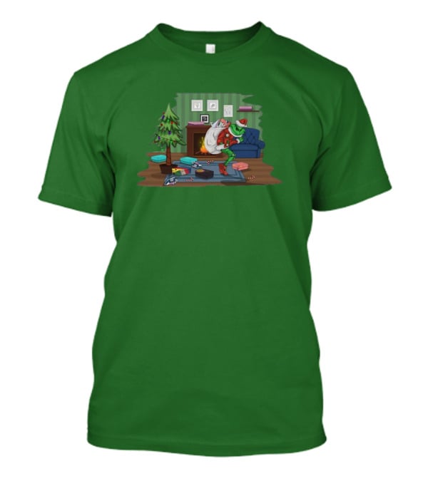 How The Grinch Stole Sneakers Stealing Colorful Boxes By Christmas Tree T-Shirt