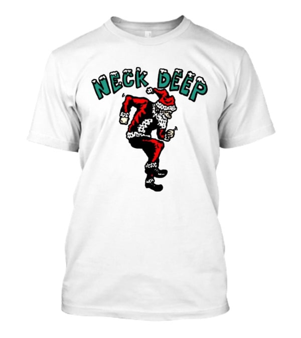 Neck Deep Santa Dancing Green Letters T-Shirt