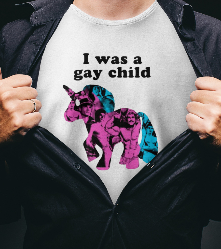 AndrewSylvesr Adrianandshane I Was A Gay Child Unicorn Collage T-Shirt
