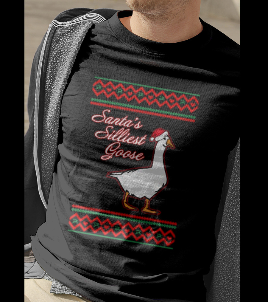Santa's Silliest Goose Festive Holiday T-Shirt