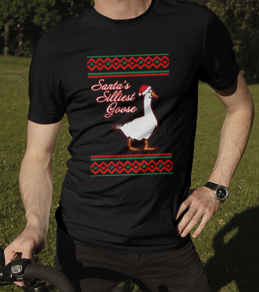 Santa's Silliest Goose Festive Holiday T-Shirt