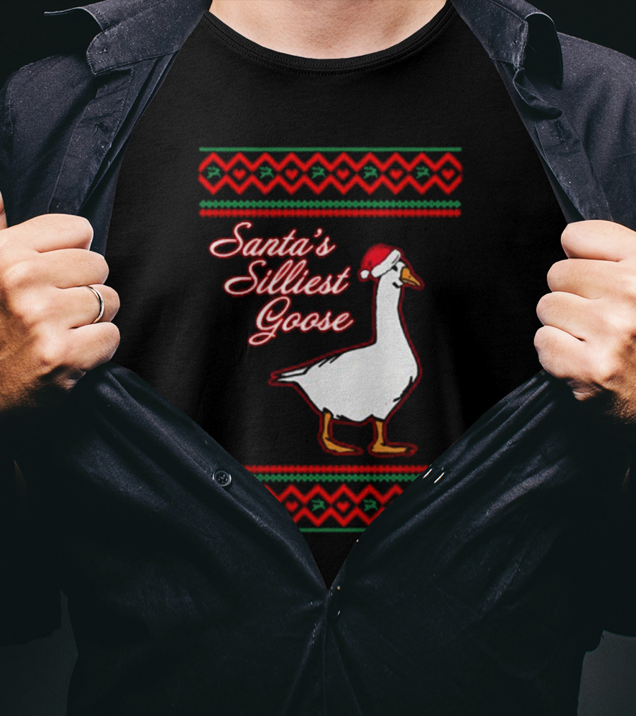 Santa's Silliest Goose Festive Holiday T-Shirt