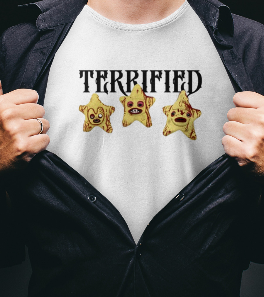 Terrified Stars Faces Horror Mood T-Shirt