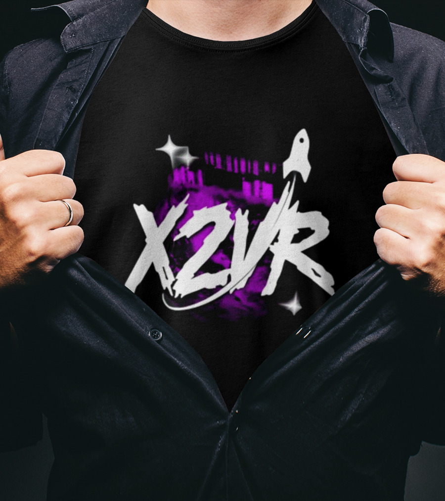 X2vr Black Purple Rocket Colosseum T-Shirt