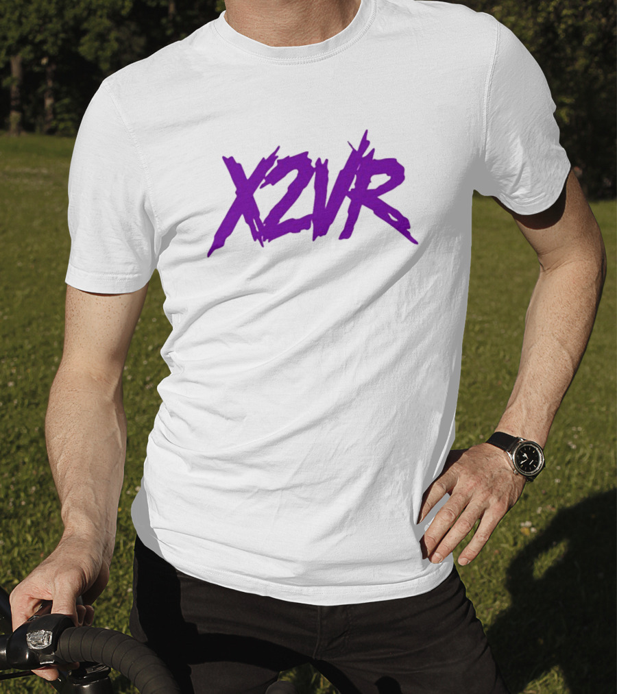 X2vr Grunge Purple Distressed Brushstroke T-Shirt