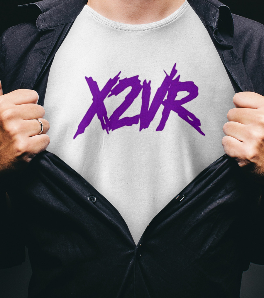 X2vr Grunge Purple Distressed Brushstroke T-Shirt