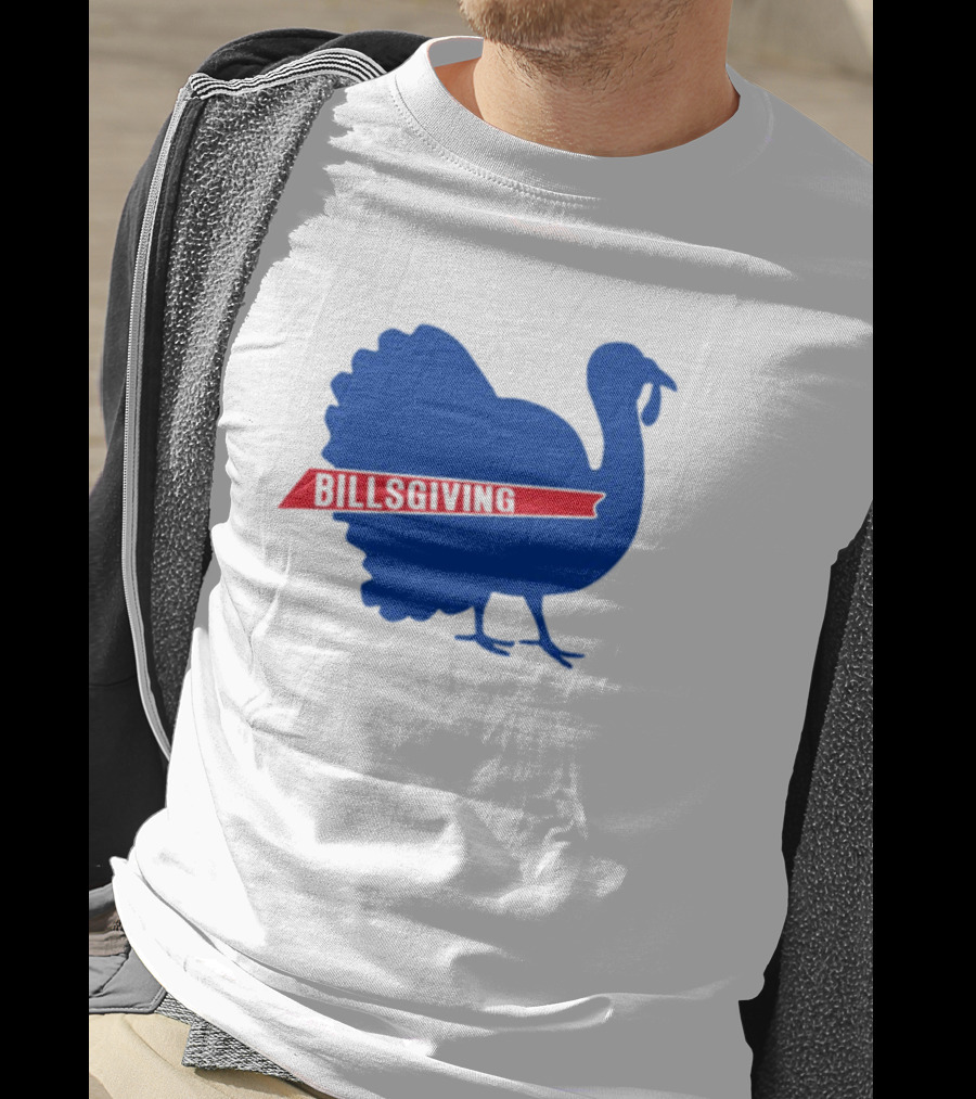 Billsgiving Turkey With Blue And Red T-Shirt