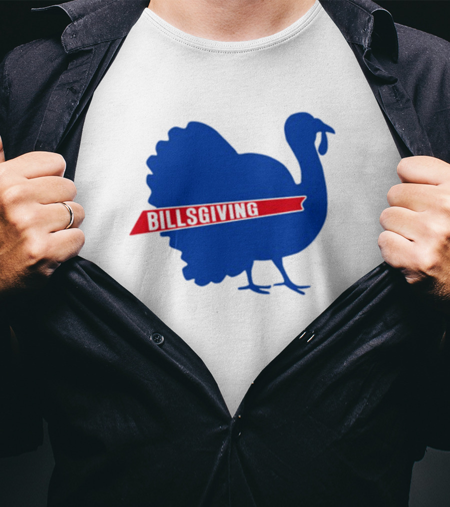 Billsgiving Turkey With Blue And Red T-Shirt