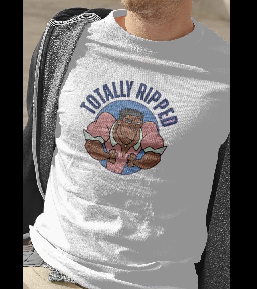 Totally Ripped Cartoon Character Flexing Muscles T-Shirt