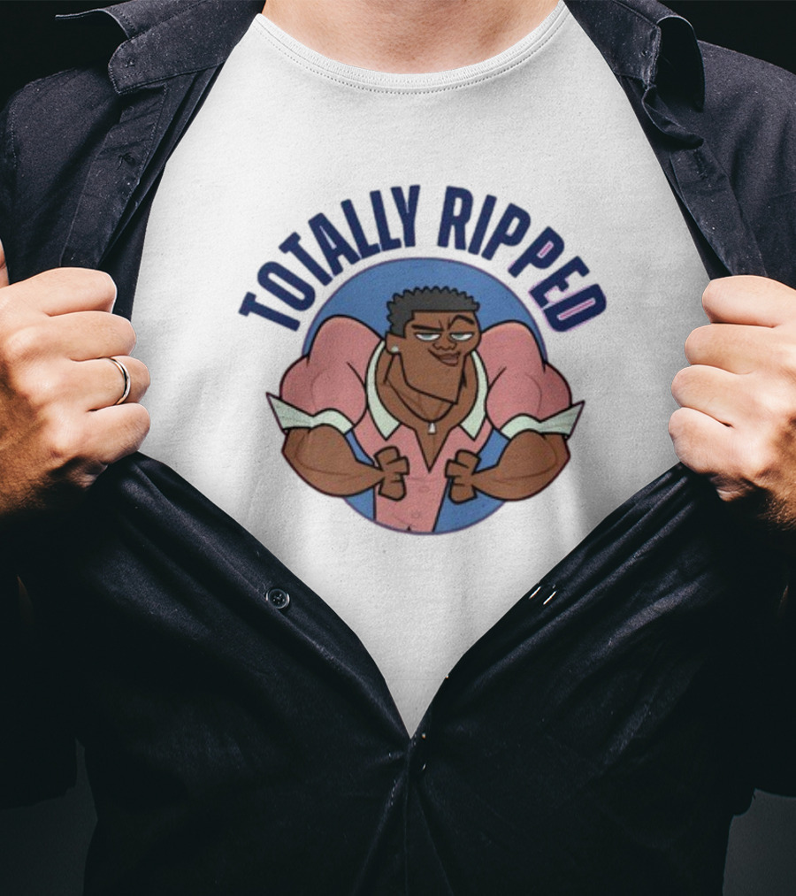 Totally Ripped Cartoon Character Flexing Muscles T-Shirt