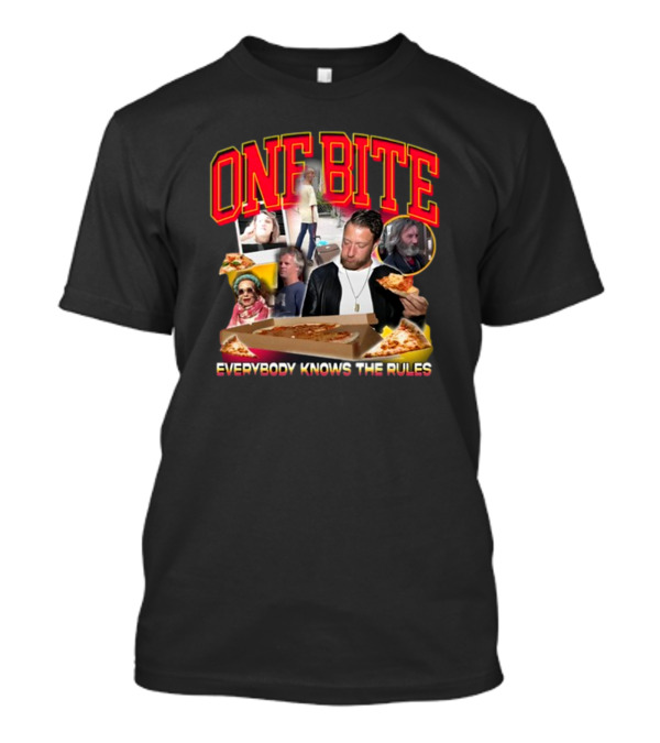 One Bite Everybody Knows The Rules Dave Portnoy Pizza Review Collage T-Shirt