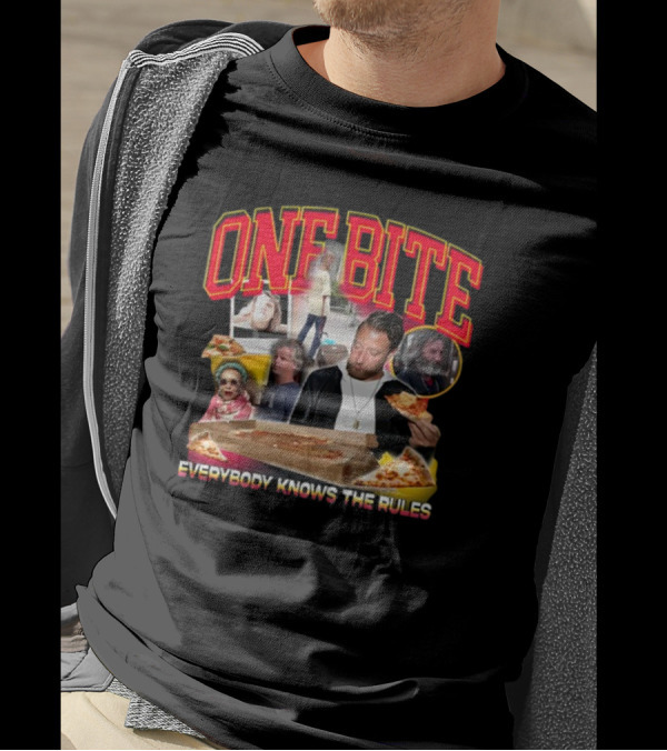 One Bite Everybody Knows The Rules Dave Portnoy Pizza Review Collage T-Shirt