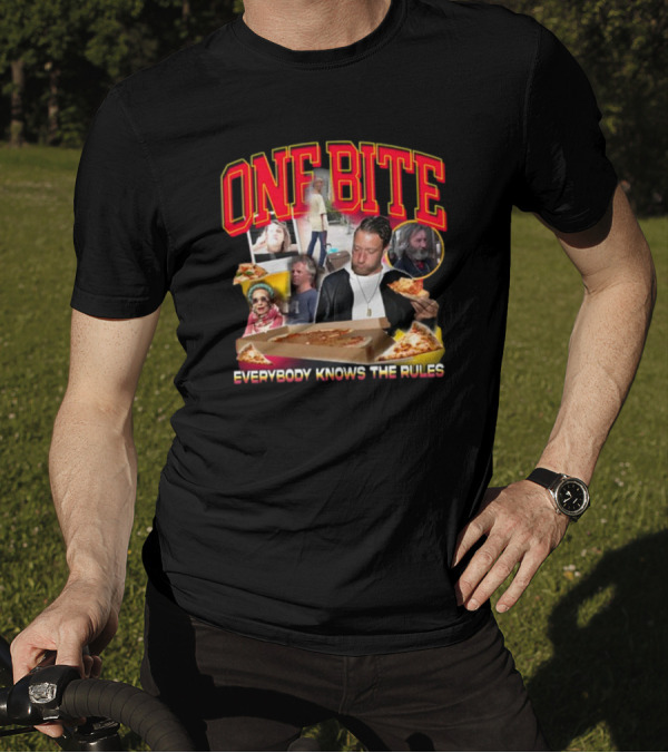One Bite Everybody Knows The Rules Dave Portnoy Pizza Review Collage T-Shirt