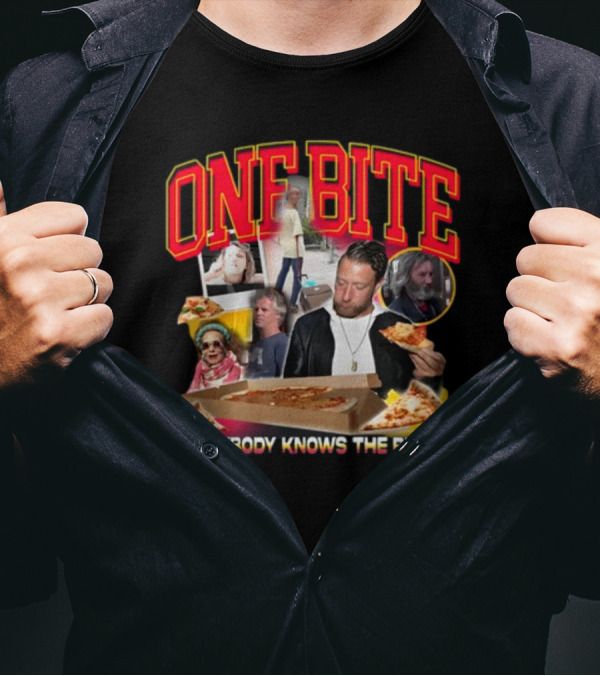 One Bite Everybody Knows The Rules Dave Portnoy Pizza Review Collage T-Shirt