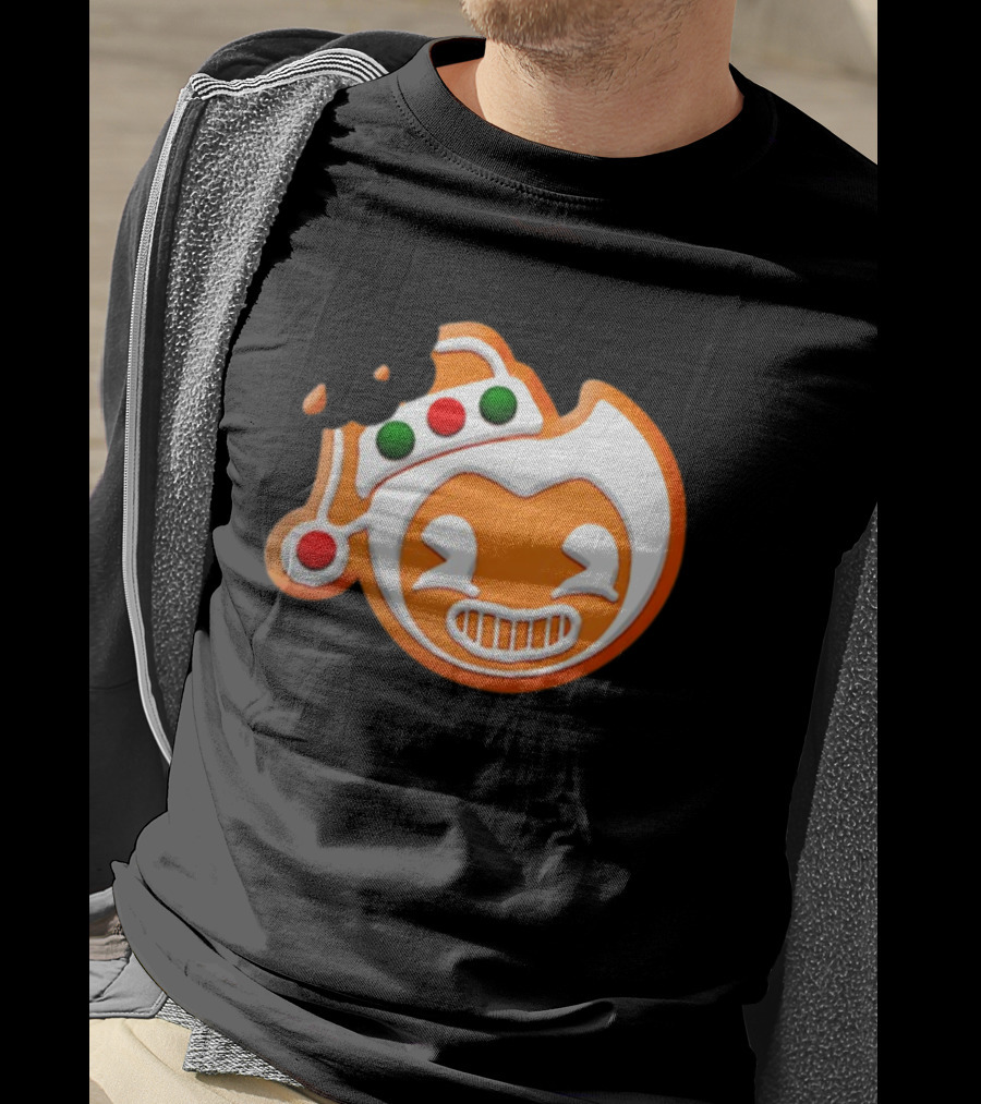 Bendy Gingerbread Christmas Cookie Bite T-Shirt