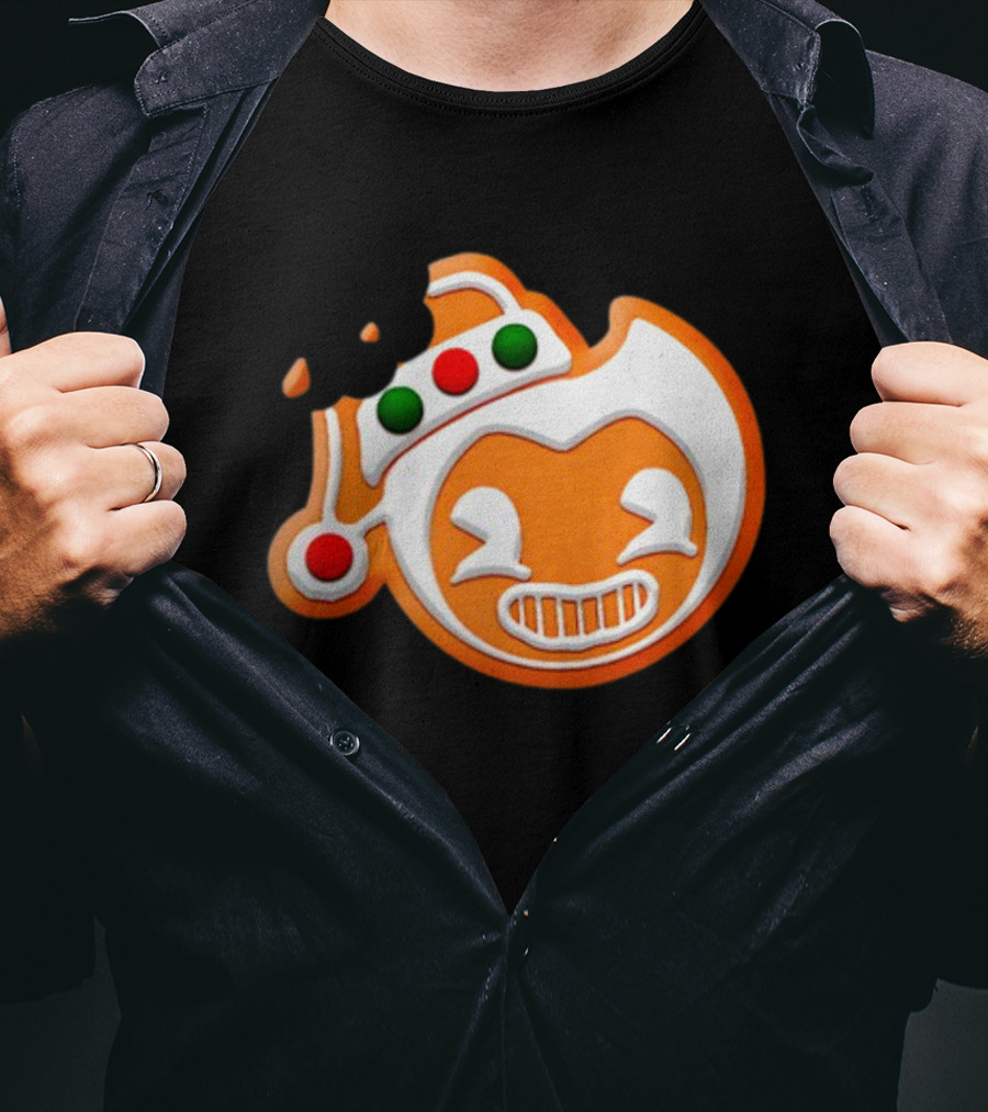 Bendy Gingerbread Christmas Cookie Bite T-Shirt
