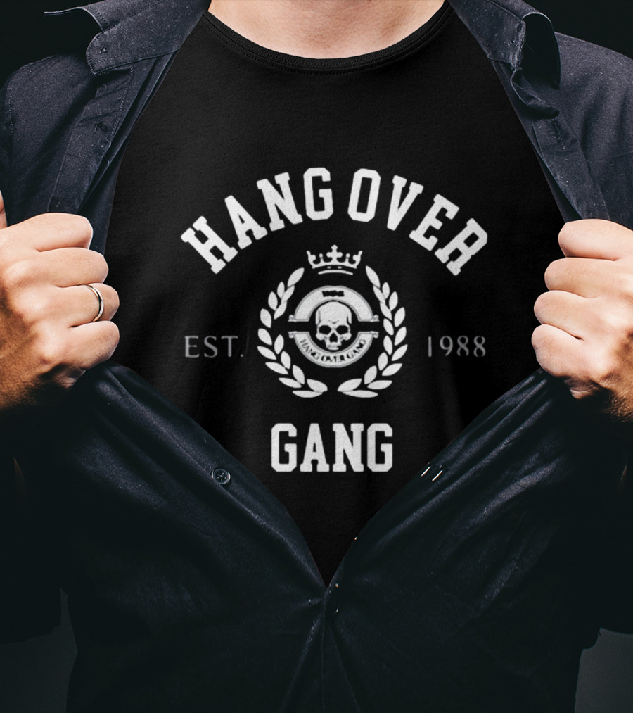 Hang Over Gang Est. 1988 Skull Crest Emblem T-Shirt