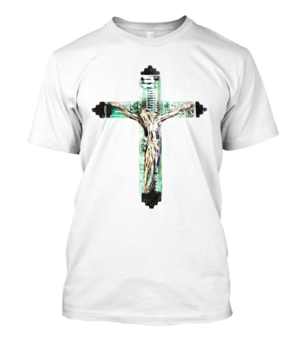 Nawafers The Cross Hardware Circuit Crucifix T-Shirt