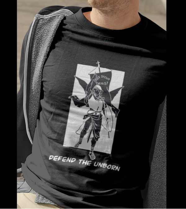 Quis Sicut Deus Defend The Unborn Angelic Warrior T-Shirt