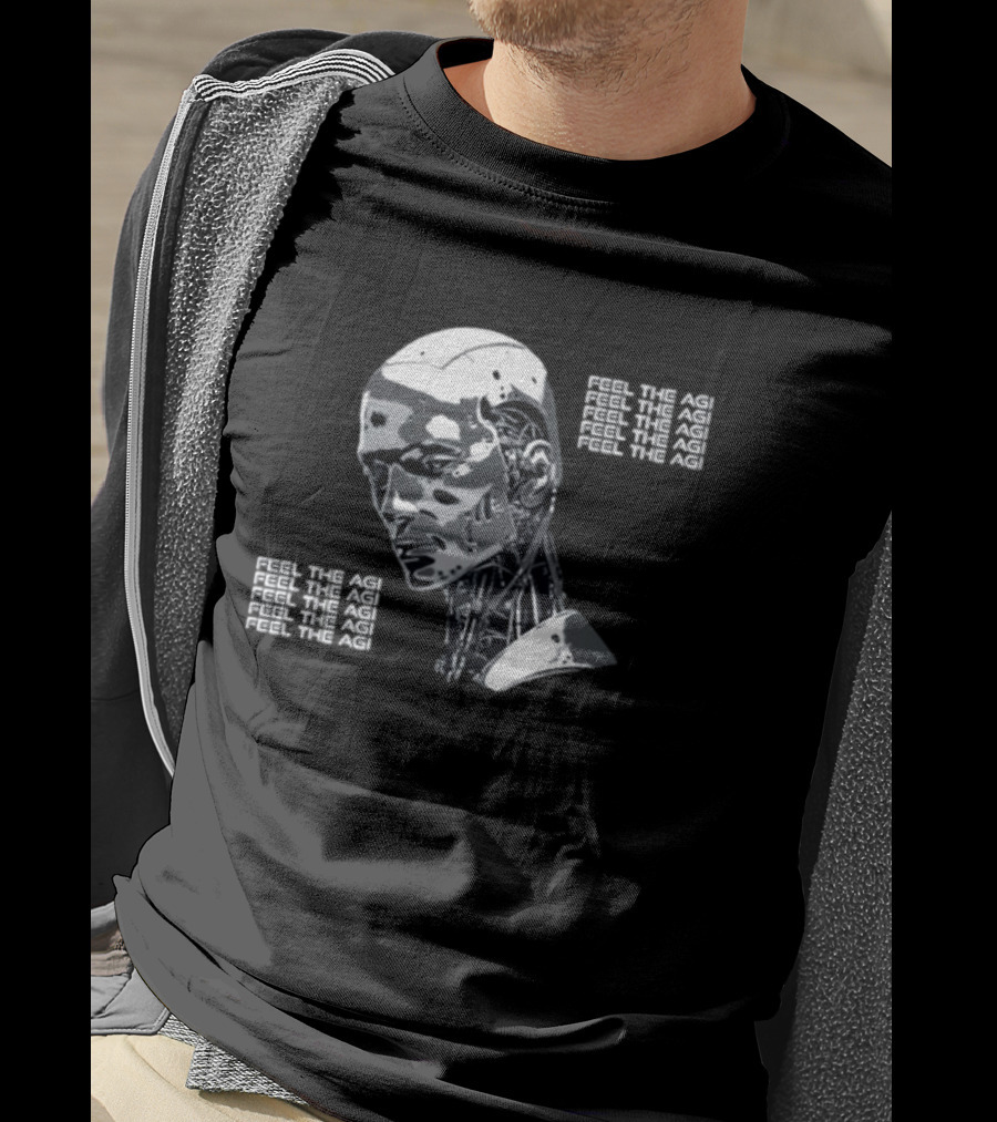 Feel The AGI Artificial Intelligence Cyborg T-Shirt