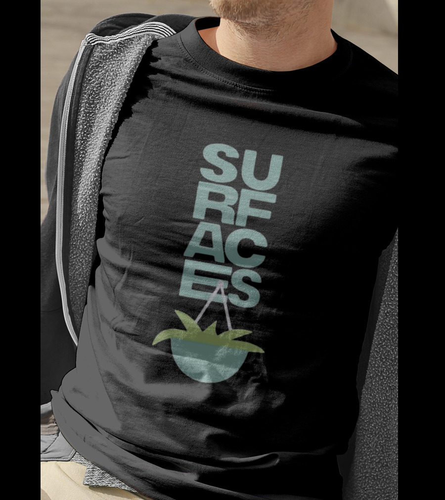 Surfacesmusic Where The Light Is Minimalist Plant Design Oil Green T-Shirt