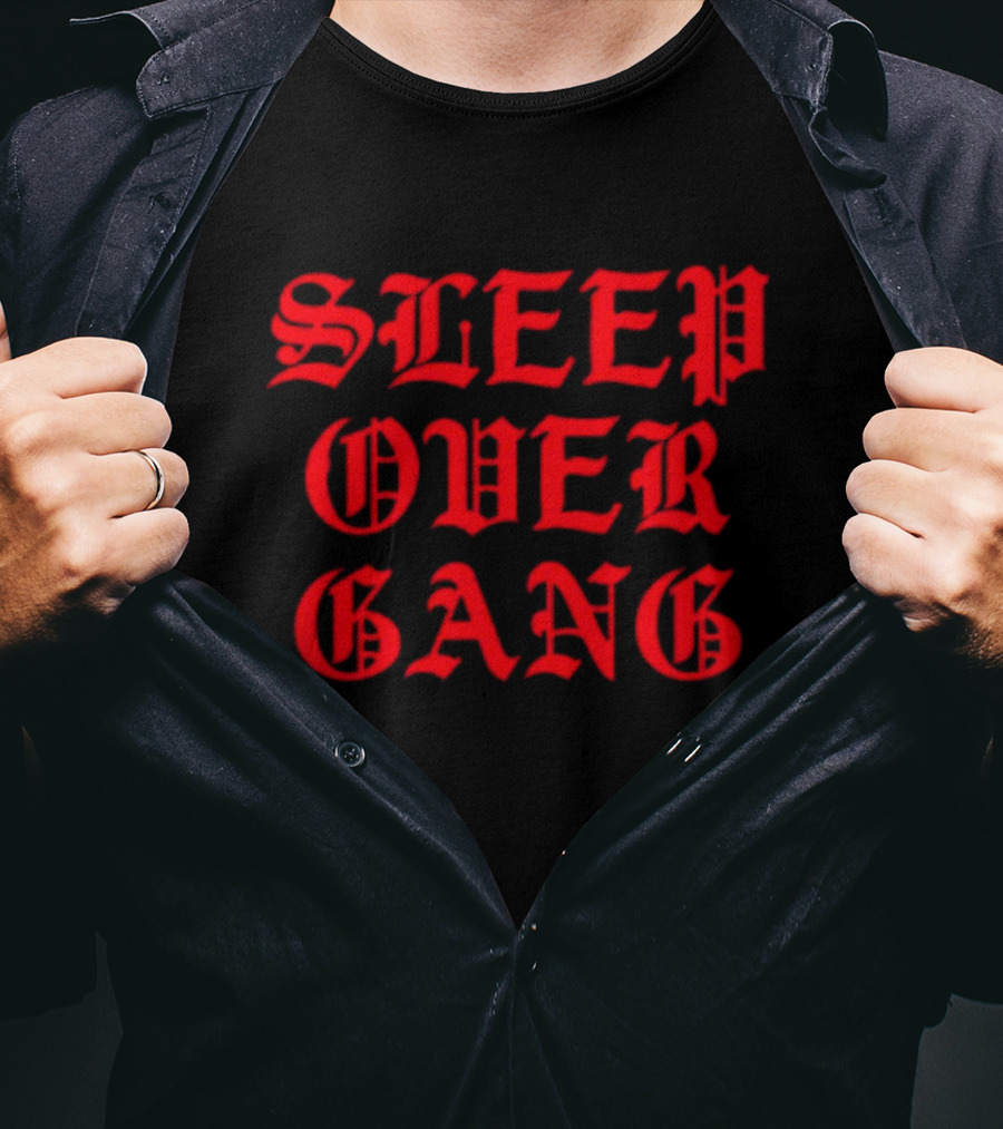 Sleep Over Gang Gothic Font Pajama Party T-Shirt