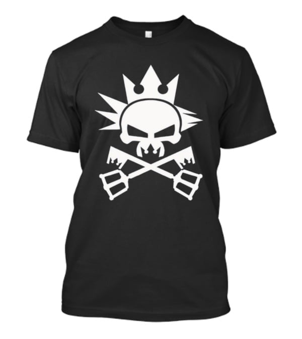 Cynical Yozora Emblem Crowned Skull With Crossed Keyblades T-Shirt