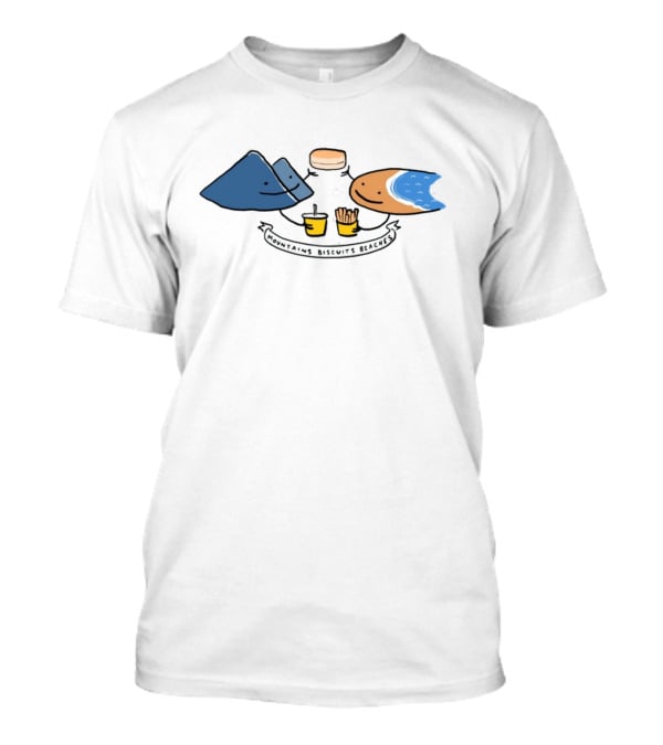 Mountains Biscuits Beaches Cute Food And Nature Image T-Shirt