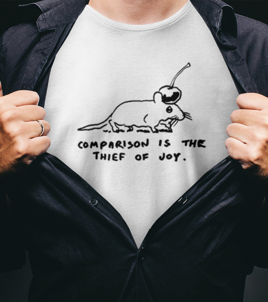 Comparison Is The Thief Of Joy Mouse Cherry Balloon T-Shirt