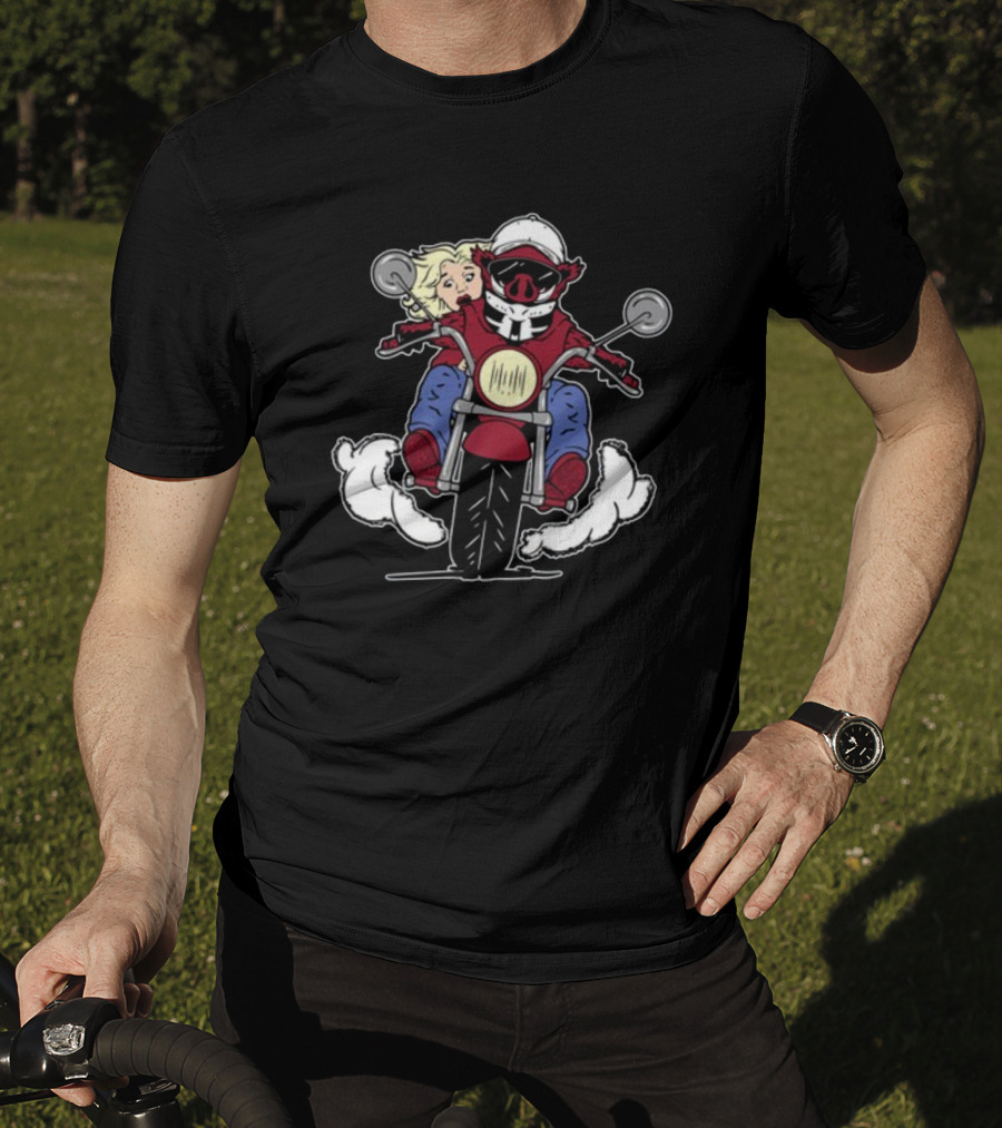 The Prodigal Son Returns Motorcycle Adventure With Pig Rider And Blonde Companion T-Shirt