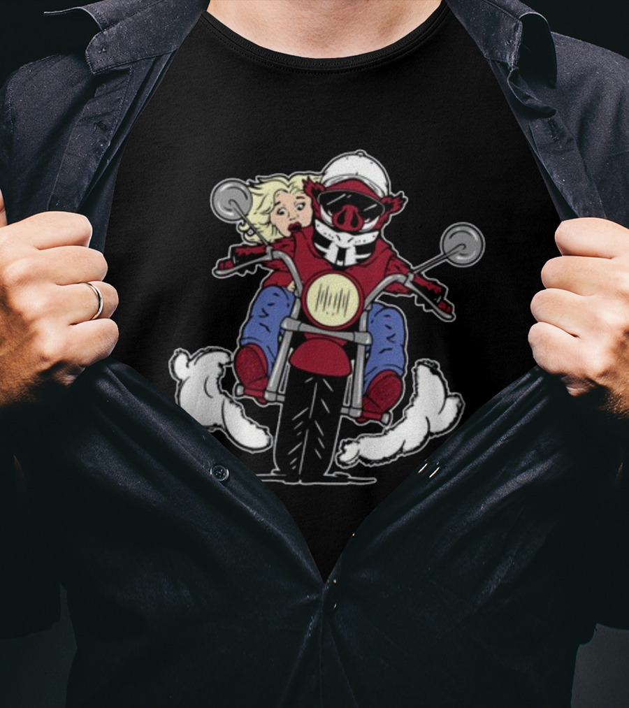 The Prodigal Son Returns Motorcycle Adventure With Pig Rider And Blonde Companion T-Shirt