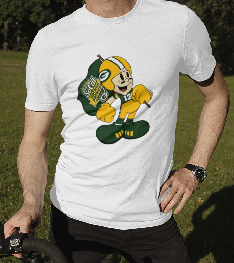 Socal Packer Backers 12 Retro Cartoon Football Character T-Shirt
