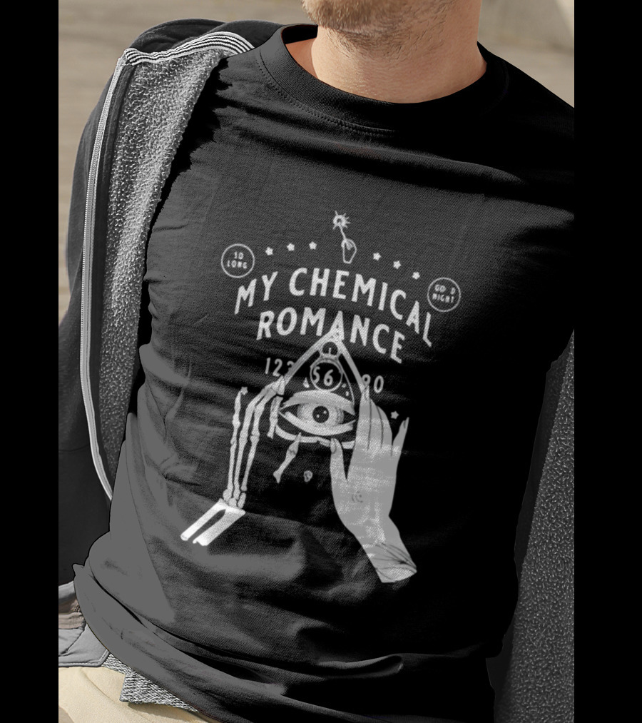 My Chemical Romance Spirit Board So Long Good Night Skeleton Hand Eye T-Shirt