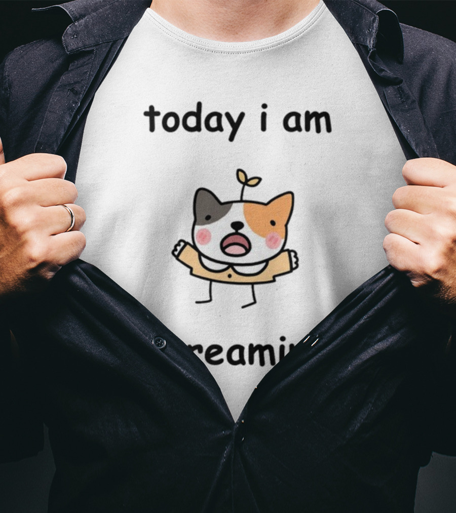 Today I Am Screaming Corgi Cartoon With Leaf Sprout T-Shirt