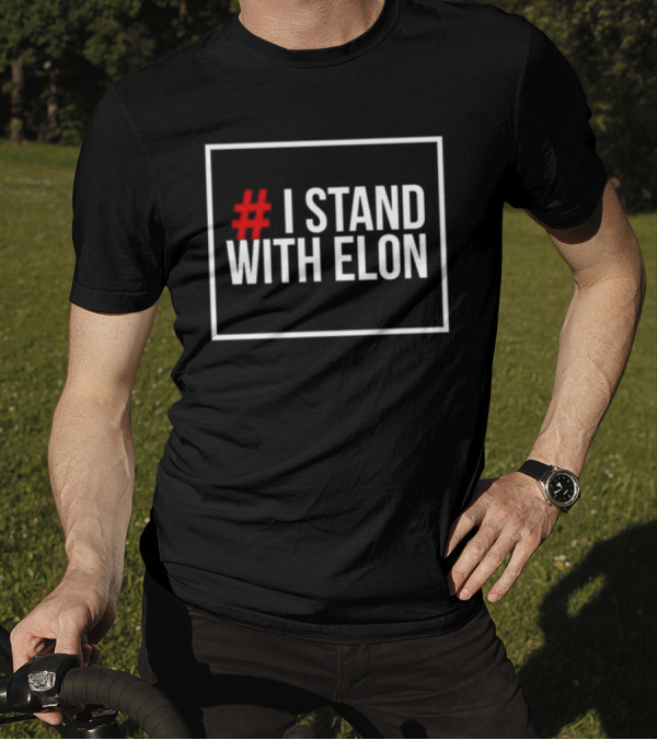 Alphafox78 # I Stand With Elon Hash Symbol T-Shirt