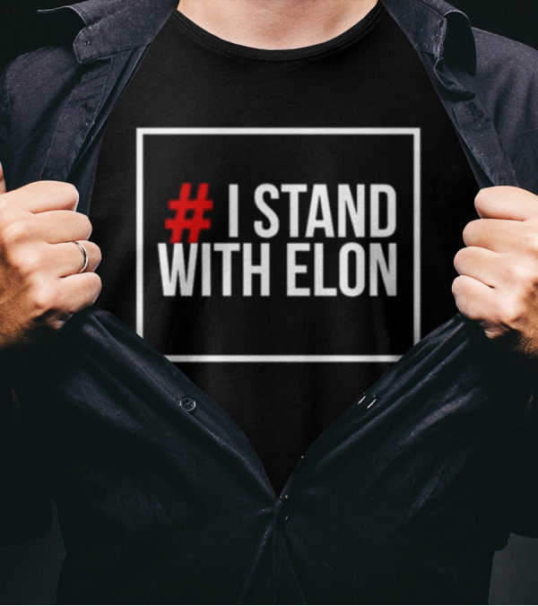 Alphafox78 # I Stand With Elon Hash Symbol T-Shirt