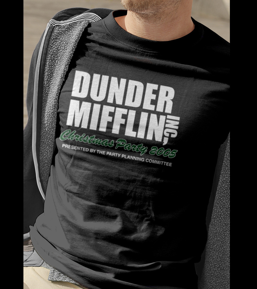 Dunder Mifflin Inc Christmas Party 2005 Presented By The Party Planning Committee Office Event T-Shirt