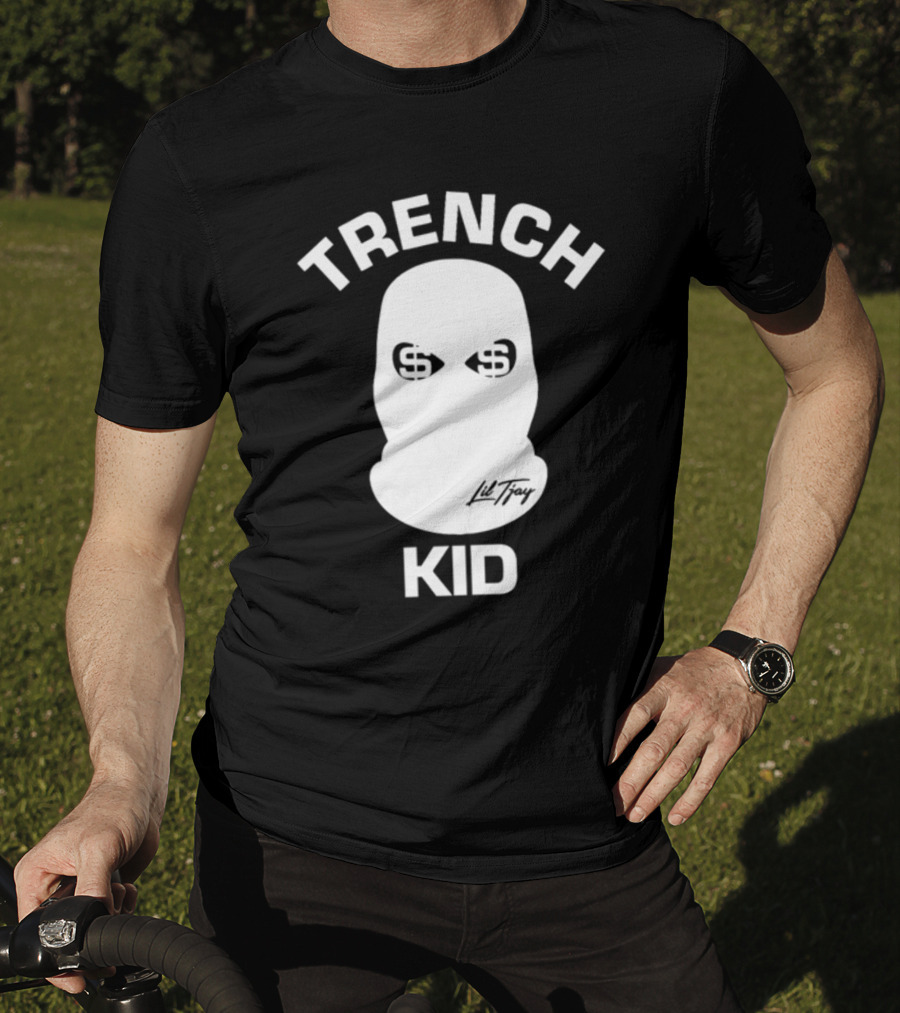 Lil Tray Trench Kid Balaclava Money Eyes T-Shirt