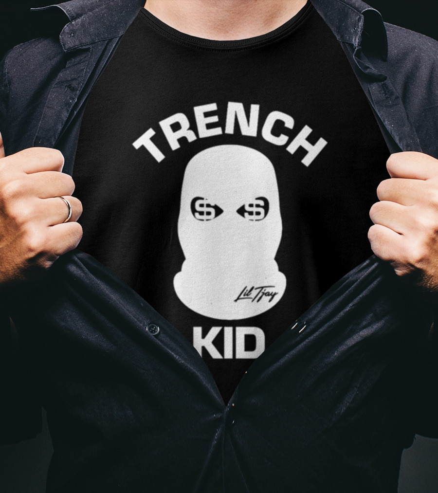 Lil Tray Trench Kid Balaclava Money Eyes T-Shirt