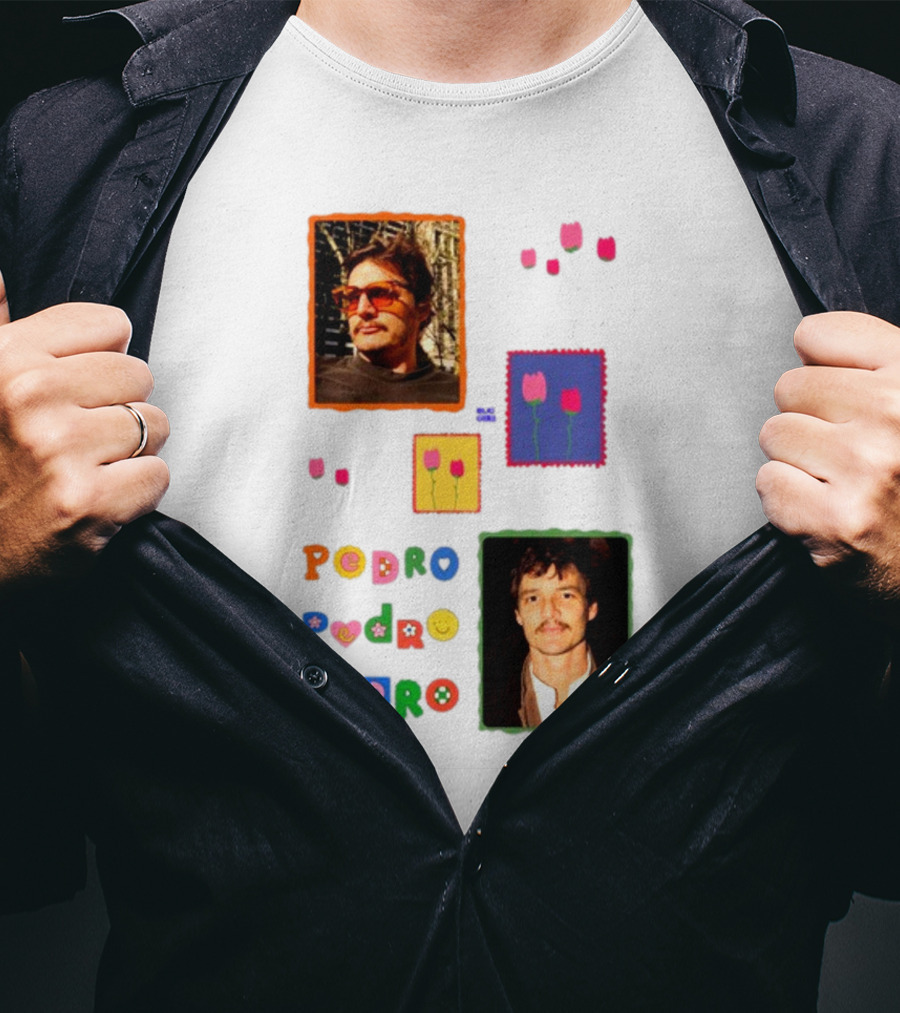 Buggirl200 Pedro Pedro Pedro Colorful Portrait And Tulips T-Shirt