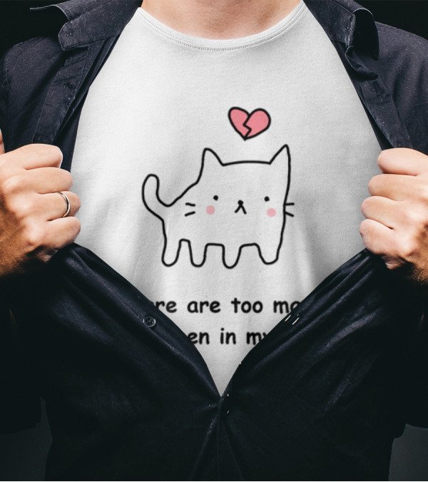 Stinkykatie Cat With Heart There Are Too Many Tabs Open In My Brain T-Shirt