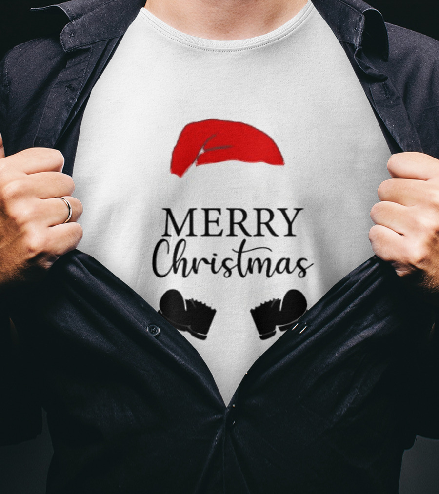 Merry Christmas Svg Santa Hat And Boots Softstyle V-Neck T-Shirt