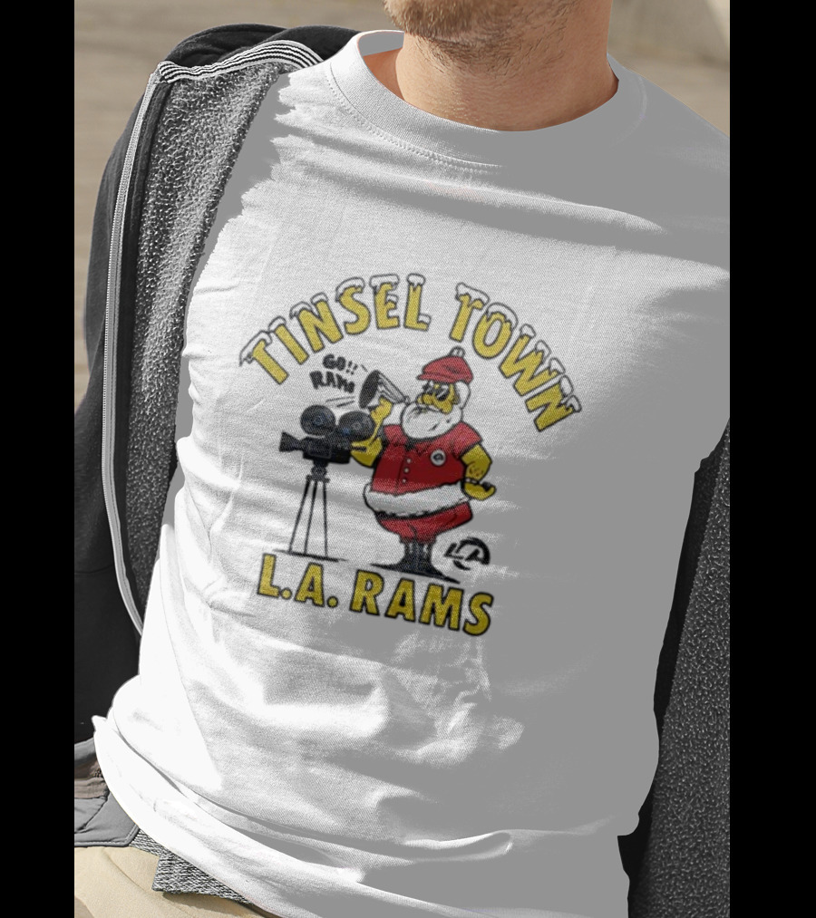 Tinsel Town L.A. Rams Santa Christmas T-Shirt
