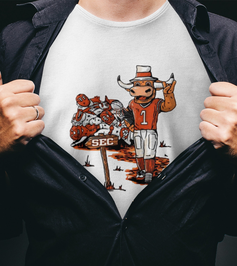 Longhorn Mascot SEC Conference Champs Drawing T-Shirt