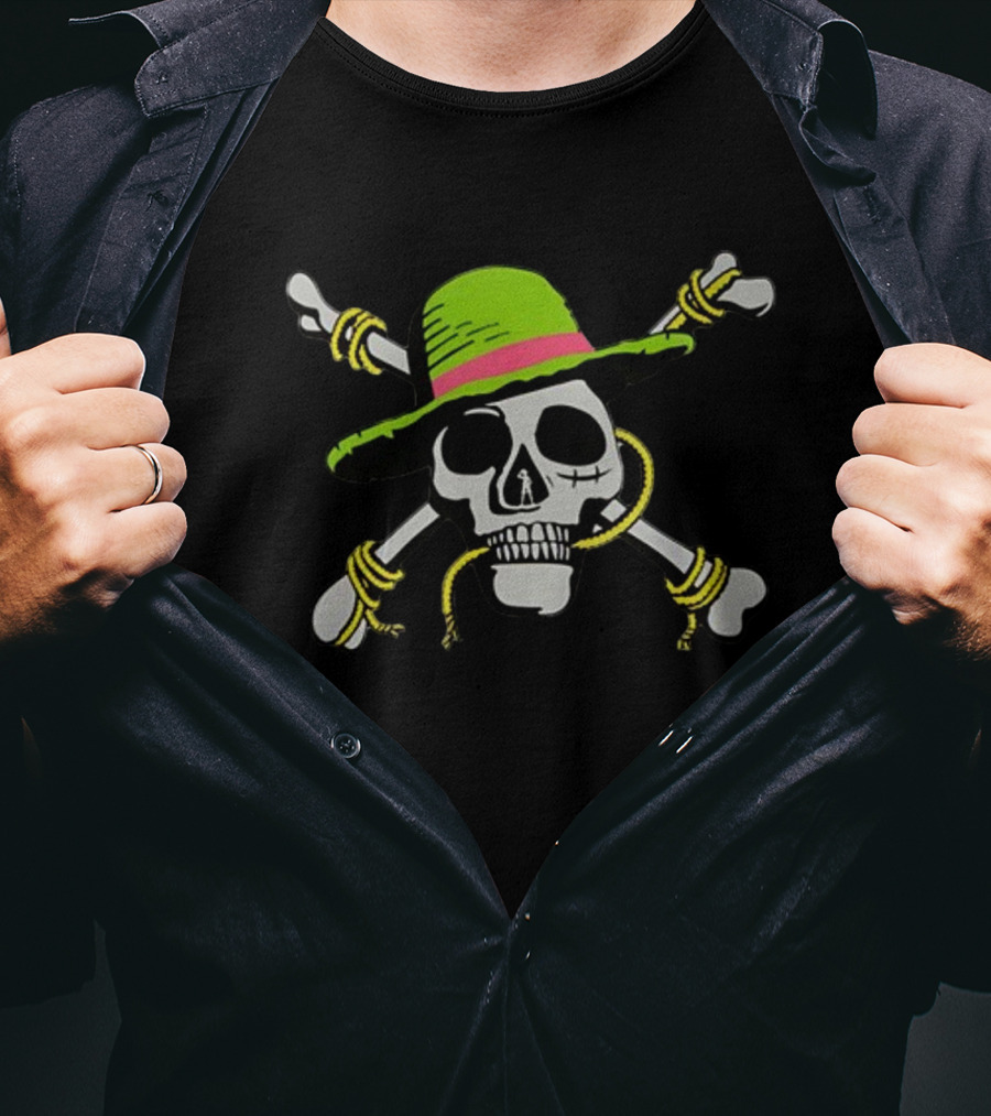 Skull Netfli X One Piece Adventure Luffy Iconic Straw Hat Crossbones T-Shirt