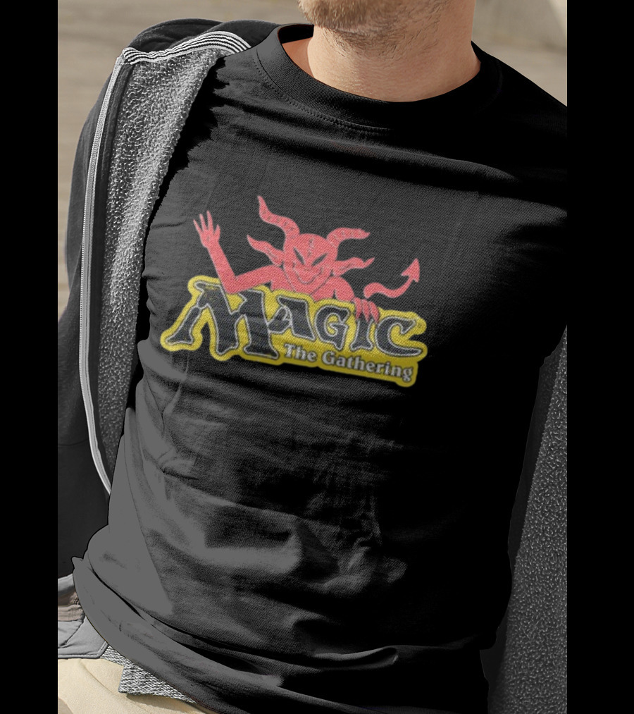 Wizard Of Barge Magic The Gathering Demon Logo Design New T-Shirt